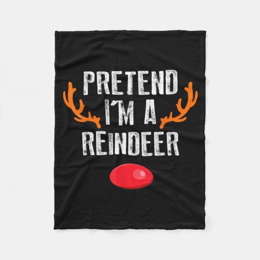 Couverture Polaire Pretend I'm A Reindeer Funny Lazy Christmas Mens W (Devant)
