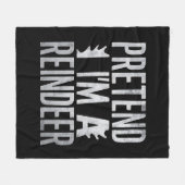 Couverture Polaire Prétendre un costume de Noël de rennes (Devant (Horizontal))