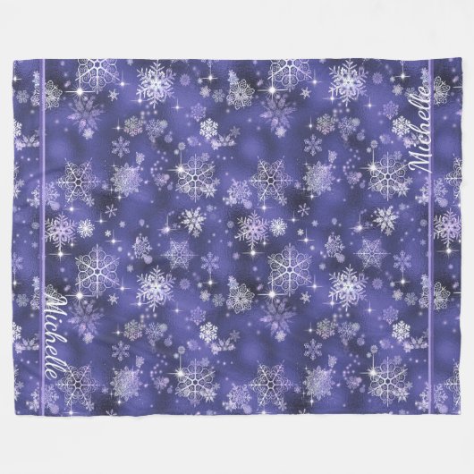 Couverture Polaire Prettiest Snowflakes Motif Violet ID846 (Devant (Horizontal))