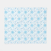 Couverture Polaire Pretty Blue Christmas Snowflakes sur Winter White (Devant (Horizontal))