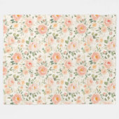 Couverture Polaire Pretty Peach Flowers   (Devant (Horizontal))