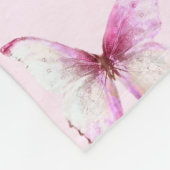 Couverture Polaire Pretty Pink Butterflies Custom Name Girl (Coin)