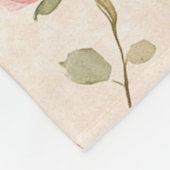 Couverture Polaire Pretty Pink Cream Roses Floral (Coin)