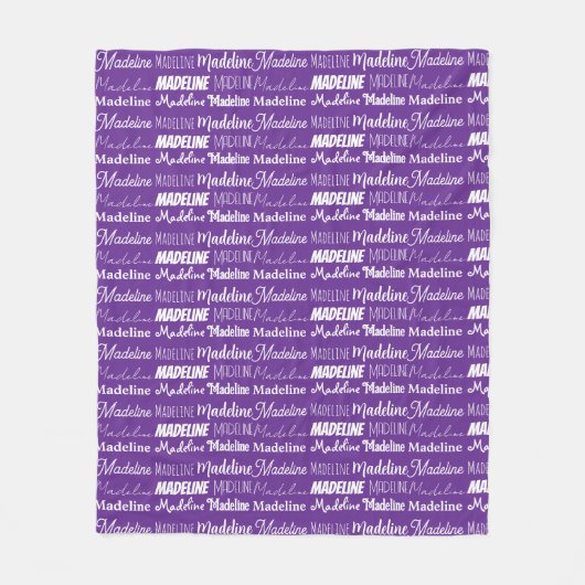 Couverture Polaire Pretty Purple Customizable Name Collage (Devant)