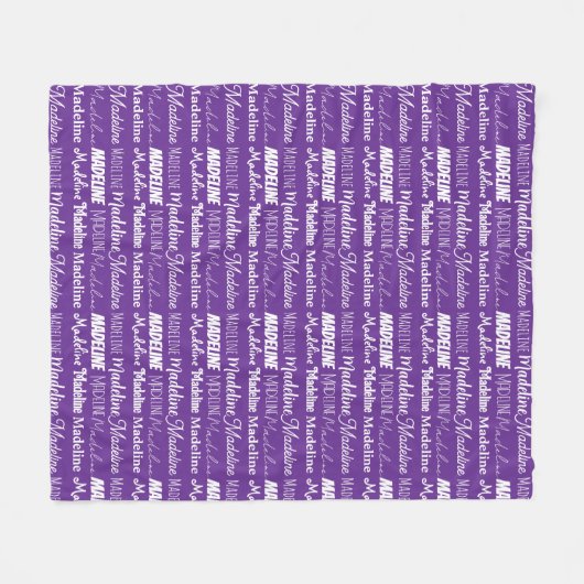 Couverture Polaire Pretty Purple Customizable Name Collage (Devant (Horizontal))