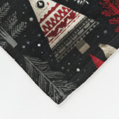Couverture Polaire Pretty Red, Black White Christmas Trees (Coin)