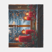 Couverture Polaire Pretty Red Candles Christmas Lights Red Berries (Devant)