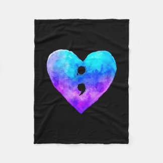 Couverture Polaire Prevention awareness teal &amp; purple semicolon