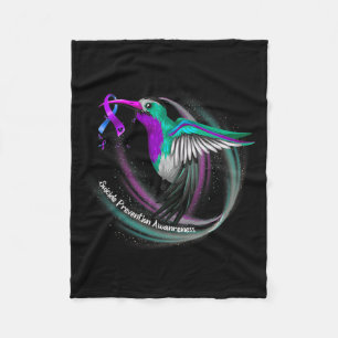 Couverture Polaire Prévention du suicide Ruban Violet Bleu Colibri