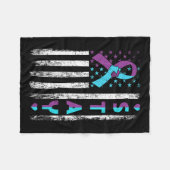 Couverture Polaire Prévention Sensibilisation Restez Rose Et Turquois (Devant (Horizontal))