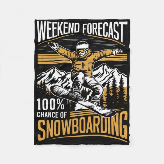 Couverture Polaire Prévision Du Week-End 100% Chance De Snowboard - S (Devant)