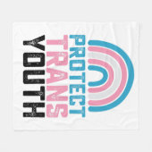 Couverture Polaire Pride LGBT Protéger les jeunes transgenres transge (Devant (Horizontal))