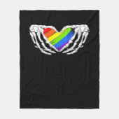 Couverture Polaire Pride - Pride Skeleton mains avec coeur 2 Classic (Devant)