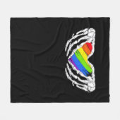 Couverture Polaire Pride - Pride Skeleton mains avec coeur 2 Classic (Devant (Horizontal))