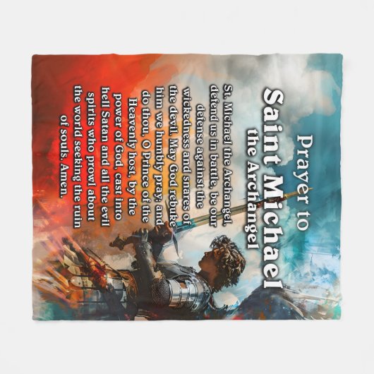 Couverture Polaire Prière à Saint Michel l'Archange (Devant (Horizontal))