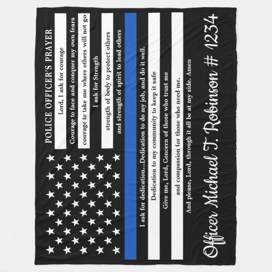 Couverture Polaire Prière d'officier de police personnalisée (Devant)