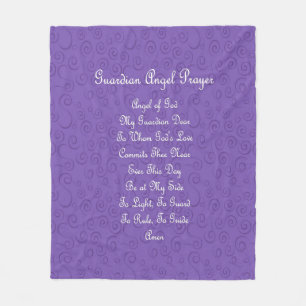 Couverture Polaire Prière du Guardian Angel violet