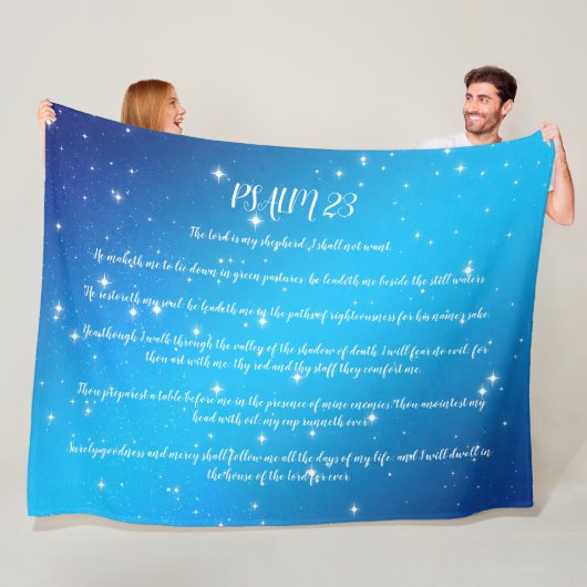 Couverture Polaire Prière Psaume 23 (En situation)