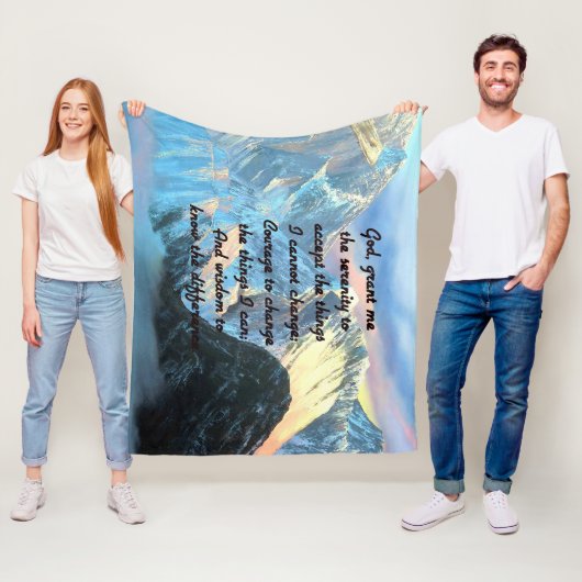 Couverture Polaire Prière Sérénité Avec Vue Panoramique Mont Everest (En situation)