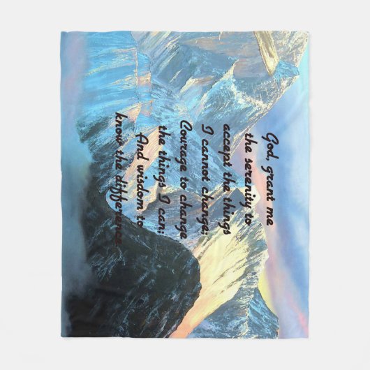 Couverture Polaire Prière Sérénité Avec Vue Panoramique Mont Everest (Devant)