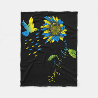 Couverture Polaire Priez pour le tournesol du drapeau ukrainien Ukrai