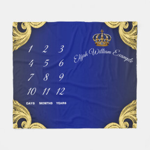 Couverture Polaire Prince Baby Blanket d'étape importante de bébé