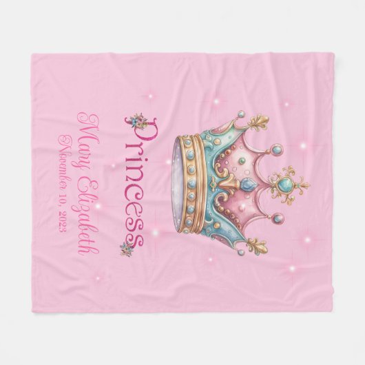 Couverture Polaire Princess Crown (Devant (Horizontal))