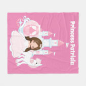 Couverture Polaire Princesse ajouter nom filles décoration de chambre (Devant (Horizontal))