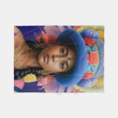 Couverture Polaire princesse asiatique avec grand casquette bleu (Devant (Horizontal))