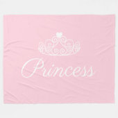 Couverture Polaire Princesse blanche et rose glamour Tiara (Devant (Horizontal))