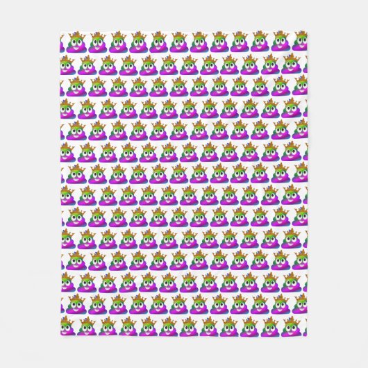 Couverture Polaire Princesse Crown Rainbow Emoji Poop (Devant)