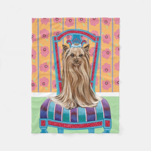 Couverture Polaire Princesse de la Couronne Yorkie (Devant)