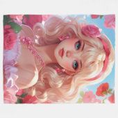 Couverture Polaire princesse des fleurs (Devant (Horizontal))