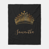 Couverture Polaire princesse d'or noir tiara nom de couronne (Devant)