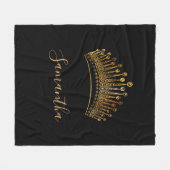 Couverture Polaire princesse d'or noir tiara nom de couronne (Devant (Horizontal))