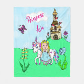 Couverture Polaire Princesse et conte de fée Unicorne Personnalisée (Devant)