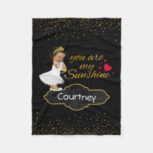 Couverture Polaire Princesse ethnique personnalisée Gold Sunshine