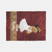 Couverture Polaire Princesse ethnique personnalisée Nursery d'or (Devant (Horizontal))