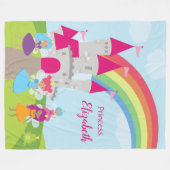 Couverture Polaire Princesse Fairy Little Girl avec arc en ciel et ch (Devant (Horizontal))