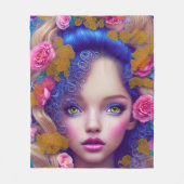 Couverture Polaire Princesse Fleur inspirée par la culture ukrainienn (Devant)