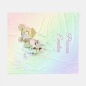 Couverture Polaire Princesse magique Carriage de château (Devant (Horizontal))