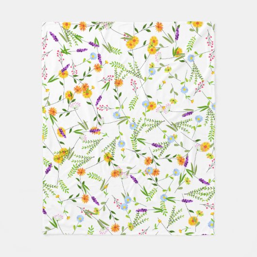 Couverture Polaire Printemps Été Fleurs sauvages (Devant)