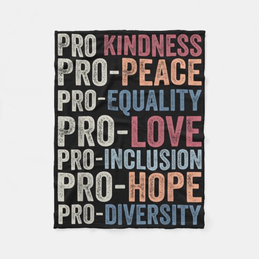 Couverture Polaire Pro Kindness Pro Peace Equality Love Diversity Hum (Devant)