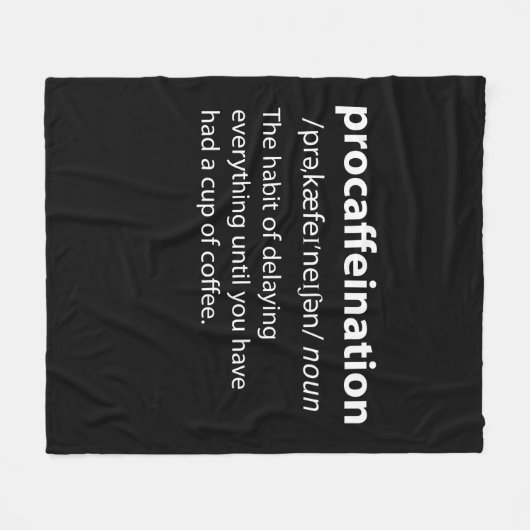 Couverture Polaire Procaffeination Funny Dictionary Definition (Devant (Horizontal))