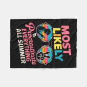 Couverture Polaire Procrastinator Gift Funny Summer Quote Lazy Lifest (Devant (Horizontal))