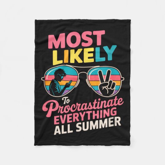 Couverture Polaire Procrastinator Gift Funny Summer Quote Lazy Lifest (Devant)
