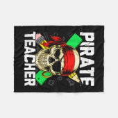 Couverture Polaire Prof pirate drôle crâne  (Devant (Horizontal))