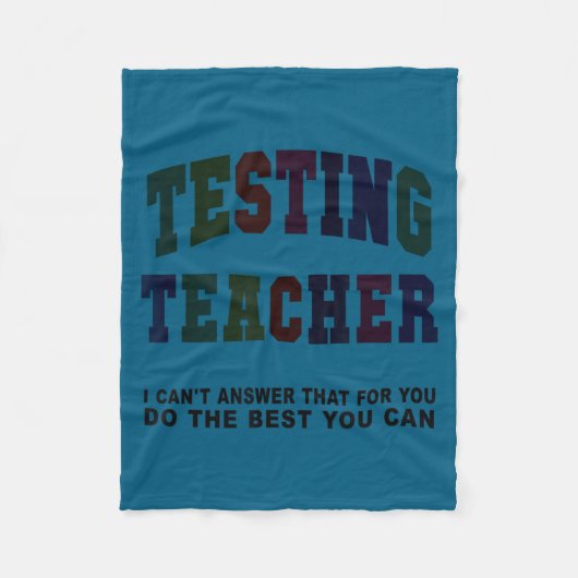 Couverture Polaire Prof testeur de test drôle jour de test bruh maths (Devant)