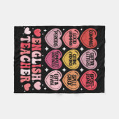Couverture Polaire Professeur d'anglais Saint-Valentin Grammaire Prof (Devant (Horizontal))