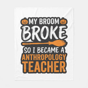 Couverture Polaire Professeur d'anthropologie Balai d'Halloween Casse